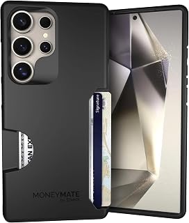 Scooch® Moneymate Samsung Galaxy S25 Ultra Wallet Case with Card Holder with Hidden Card Slot and 4 Card Protection, 3 Feet Drop Protection, Black