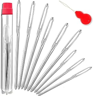 ORRDICE Large-Eye Blunt Needles, Stainless Steel Yarn Knitting Needles, Sewing Needles, Crafting Knitting Weaving Stringing Needles, Perfect for Finishing Off Crochet Projects(9 Pieces)