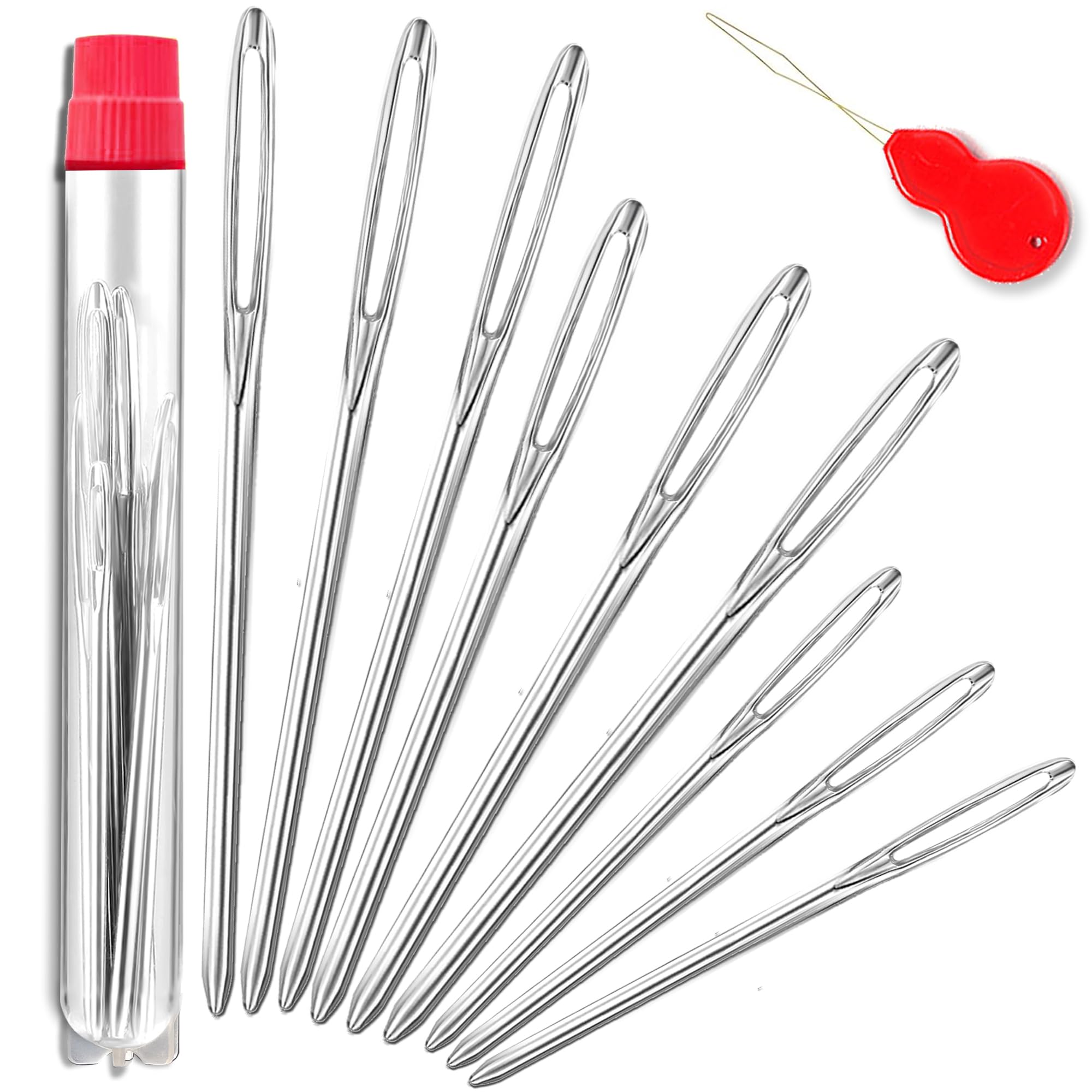 ORRDICE Large-Eye Blunt Needles, Stainless Steel Yarn Knitting Needles, Sewing N