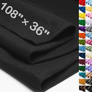 XSEINO Black Large Felt Fabric 108" X 36 "(3 Square Yards), 1.4 mm Thick Soft Felt Fabric Sheet for Crafts, Black Series Colors Soft Nonwoven Fabric, Fit for Decoration, Sewing, DIY Crafts