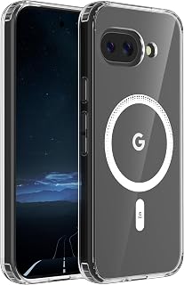 Ones Magnetic Case for Google Pixel 9A Transparent, Compatible with MagSafe, Military Grade Shockproof Airbags, Screen Protector and Camera, PC Scratch-Proof, Anti-Yellowing, Non-Slip