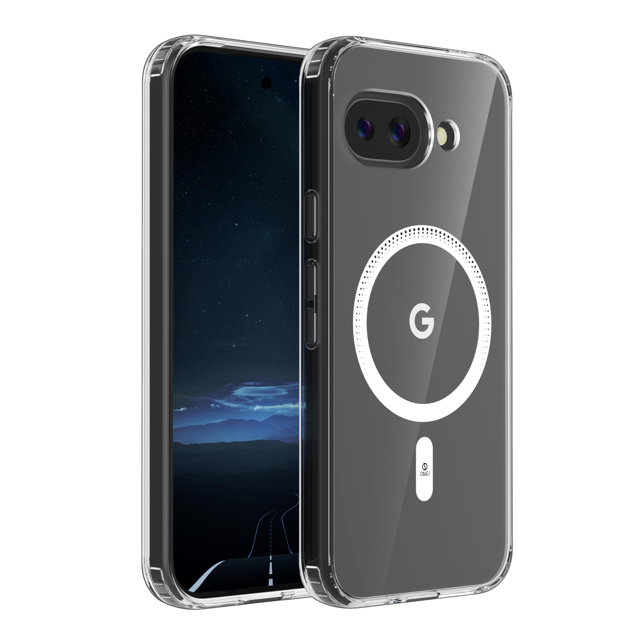 Ones Magnetic Case for Google Pixel 9A Transparent, Compatible with MagSafe, Mil