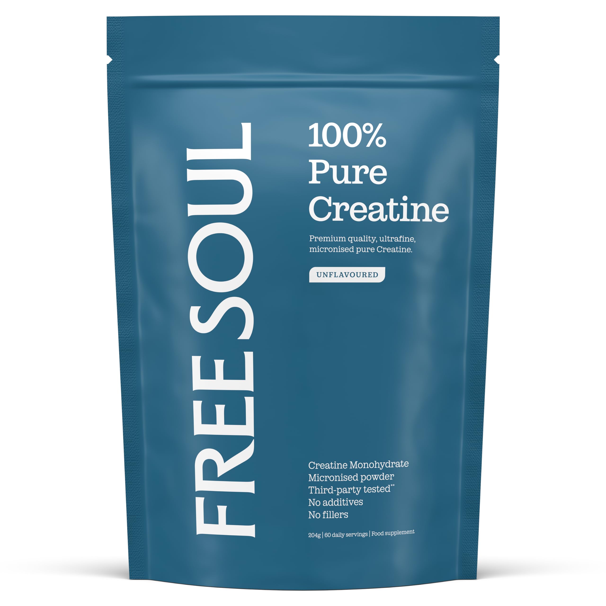Free Soul Creatine Monohydrate Powder | Unflavoured | 60 Servings | 100% Pure Mi