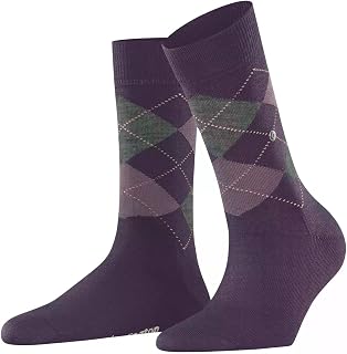 Burlington Women's Marylebone Breathable Socks Climate Control Anti-Odor Wool Pattern Fantasy Argyle Warm Flat Toe Seam for Daily Life and Work 1 Pair