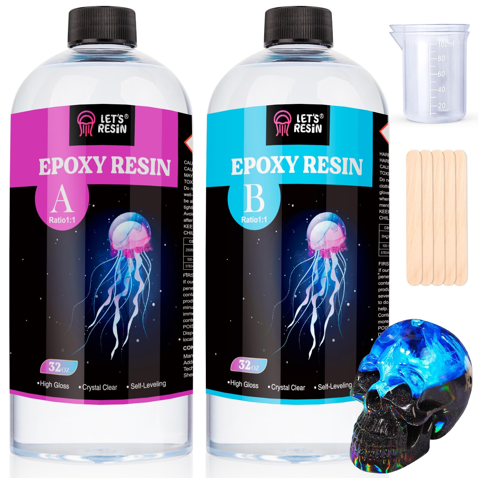 LET'S RESIN 1/2 Gallon Epoxy Resin,Crystal Clear Resin Epoxy Kit for Crafts | Bu