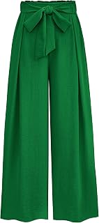 PRETTYGARDEN Women Work Trousers Wide Leg Casual High Waist Loose Palazzo Trousers Summer Wear