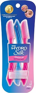 Schick Hydro Silk Touch-Up Dermaplane Razor for Women Face, 3 ct | 3-in-1 dermaplaning tool, Removes peach fuzz, Exfoliating face razors for women, Includes precision cover to shape brows.