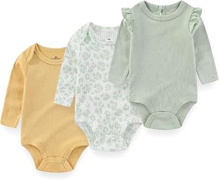 BIGBIGKISS Baby Long Sleeve Bodysuits 3Pack Cotton Baby Boy Girl Clothes