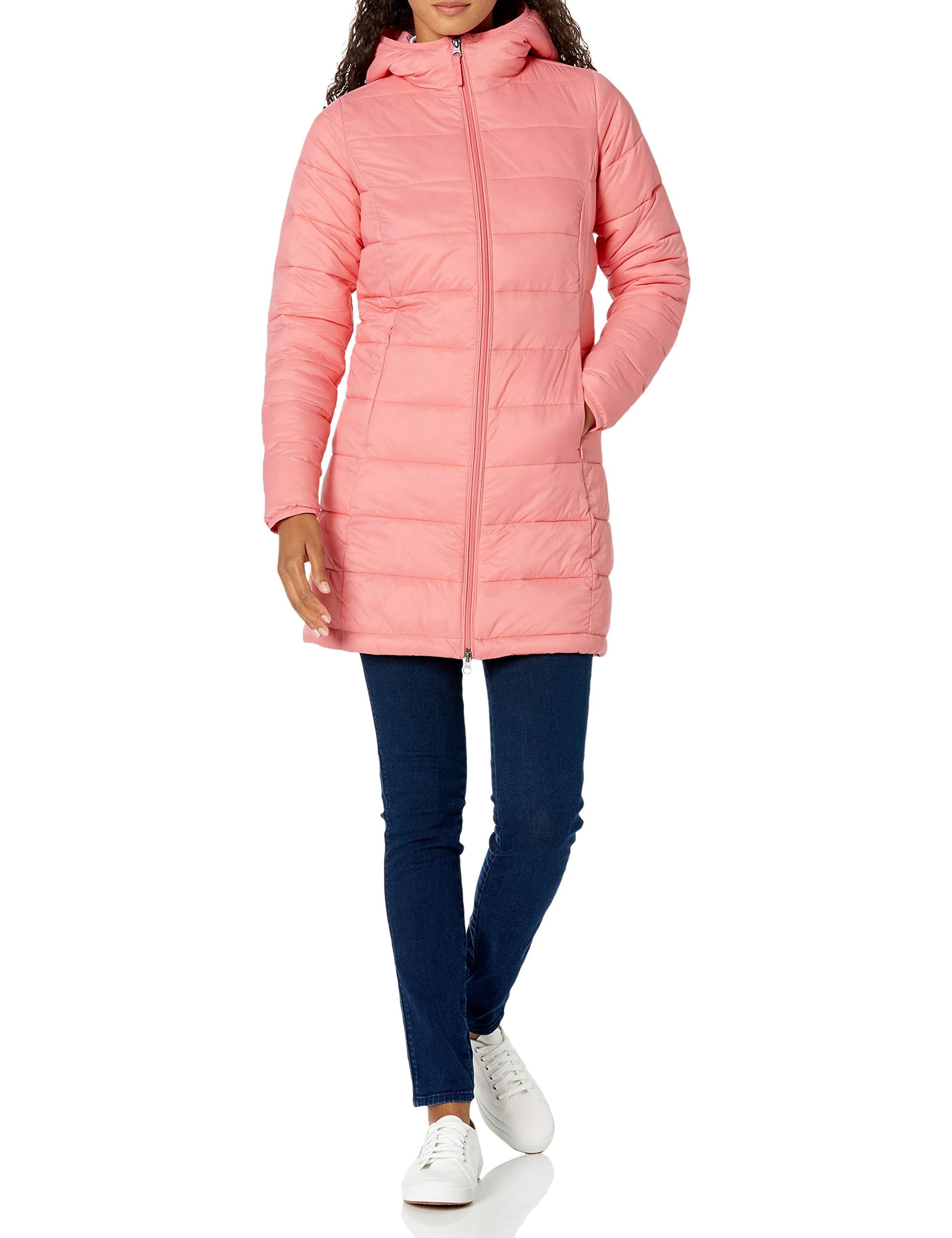 Amazon Essentials Mujer Chaqueta Acolchada con Capucha, Ligera e Impermeable (Di