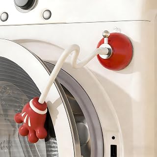 Magnetic front load washer door propeller and stopper, removable washing machine door holder, keeps washing machine open and odor free and dry. Self-Adhesive and Easy to Use - Red