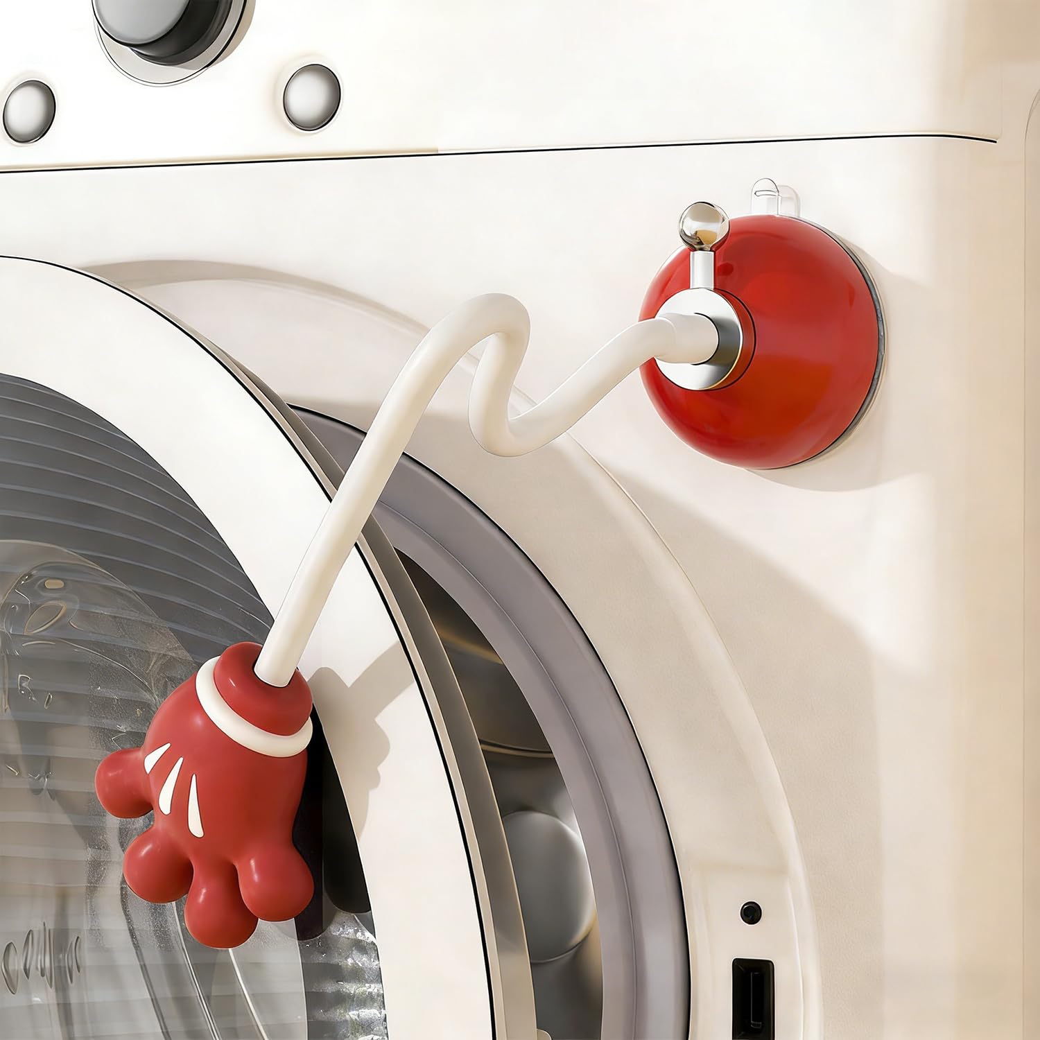 Magnetic front load washer door propeller and stopper, removable washing machine
