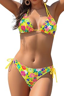 SHEKINI Women Triangle Halter Halter Swimwear Sexy Low Waist Two Piece Swimsuit