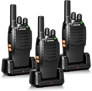 Retevis H777 Walkie Talkies Long Range, Rechargeable Two Way Radio(3 Pack) | for School, Retail, Portable, Mini, FRS, LED Flashlight, USB-C, 1000 mAh, Emergency Alarm, VOX Handsfree