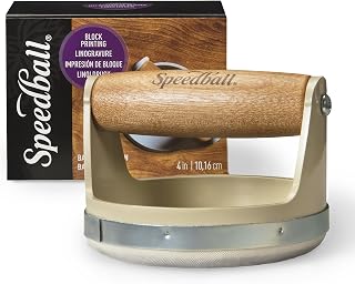 Speedball Block Printing Baren - Comfortable Wooden Handle, Made in the USA - 4 Inches (4139)