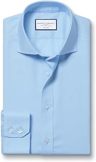 Charles Tyrwhitt Non-iron classic fit twill shirt with shark collar in sky blue