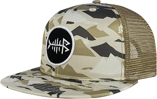 Bassdash Flat Brim Trucker Cap Adjustable Snapback Hat Mesh Back for Men Women