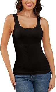 MISS MOLY Shapewear Tank Top for Women Tummy Control Compression Camisole Tops Slimming Waist Trainer Shaping Cami Vest with Wide Straps