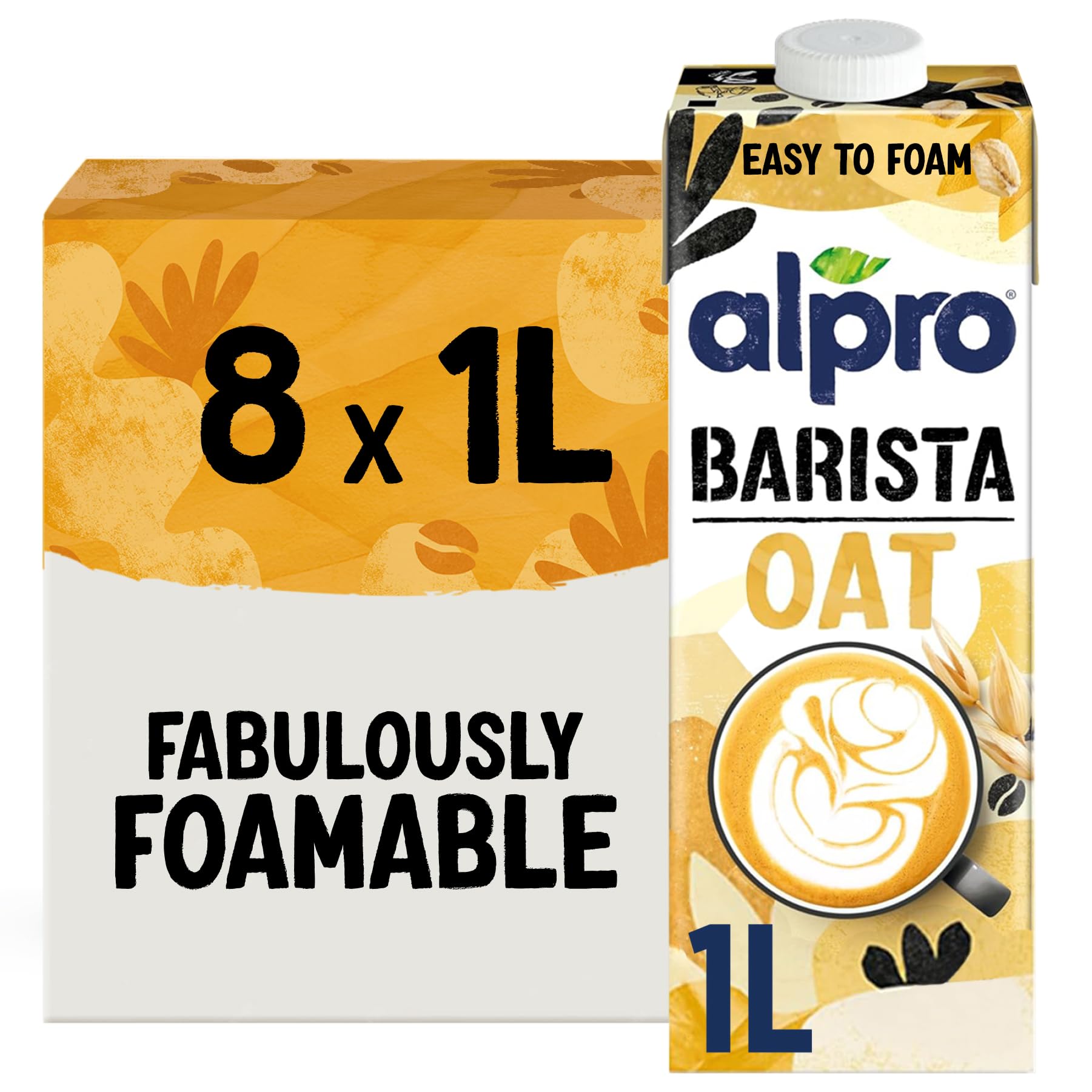 Alpro Barista Oat Drink Long Life Milk Alternative 1L (8 Pack) | Vegan, Dairy Fr