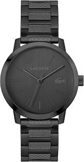 Lacoste LACOSTE.12.12 Metropole Collection Men's Three Hands Quartz Movement Watch with Silver Stainless Steel Strap, Gold or Black