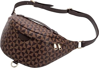 Crossbody Bag with Waist Bag for Women, Small Women Chest Belt, Checked Waist Bag, Shoulder Bag for Daily Shopping, Travel, Coffee 04, Cascual