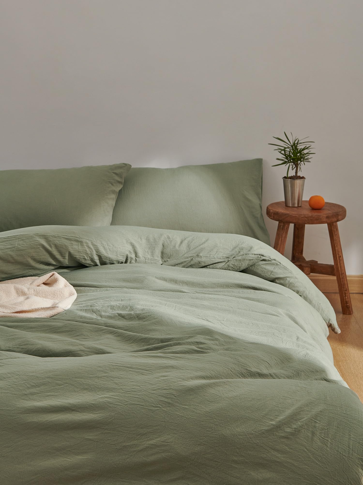 Kumori Bedding Cover Set, Duvet Cover Set, Washed, Wrinkled, Washed, Soft, (Duve