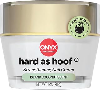 Onyx Professional Hard as Hoof Nail Strengthening Cream, Island Coconut 1oz | Made in USA, Nail Growth and Conditioning Cuticle Cream Stops Splits, Chips, Cracks & Strengthens Nails