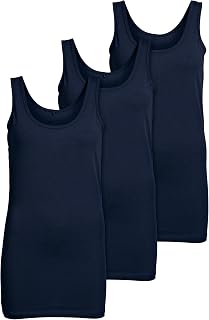 ONLY Set of 3 Tops for Women Basic Tank Tops White, Black, Grey, Blue, Cream T-Shirt Long Woman Summer T-Shirts 15201465
