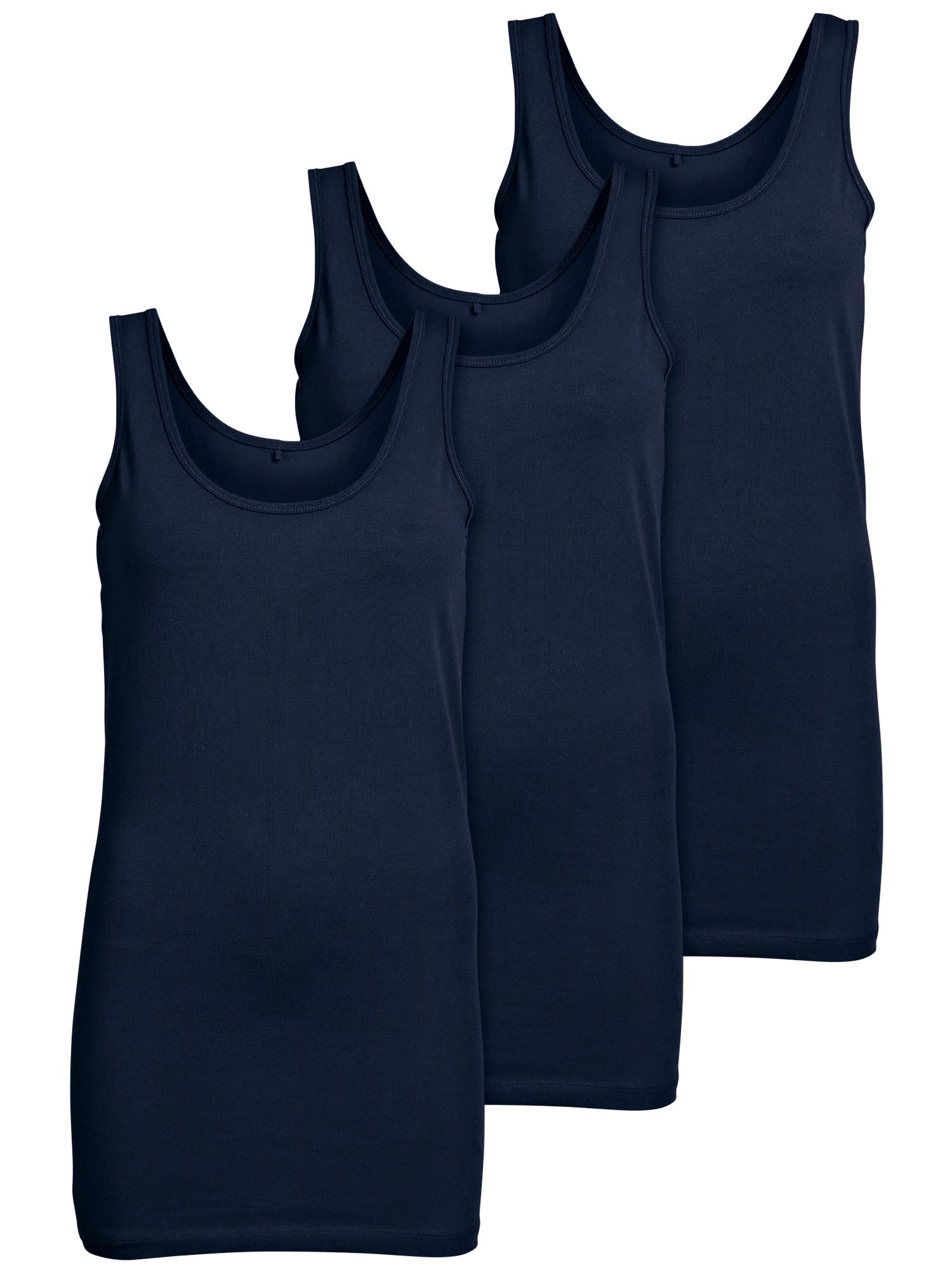 ONLY Set of 3 Tops for Women Basic Tank Tops White, Black, Grey, Blue, Cream T-S