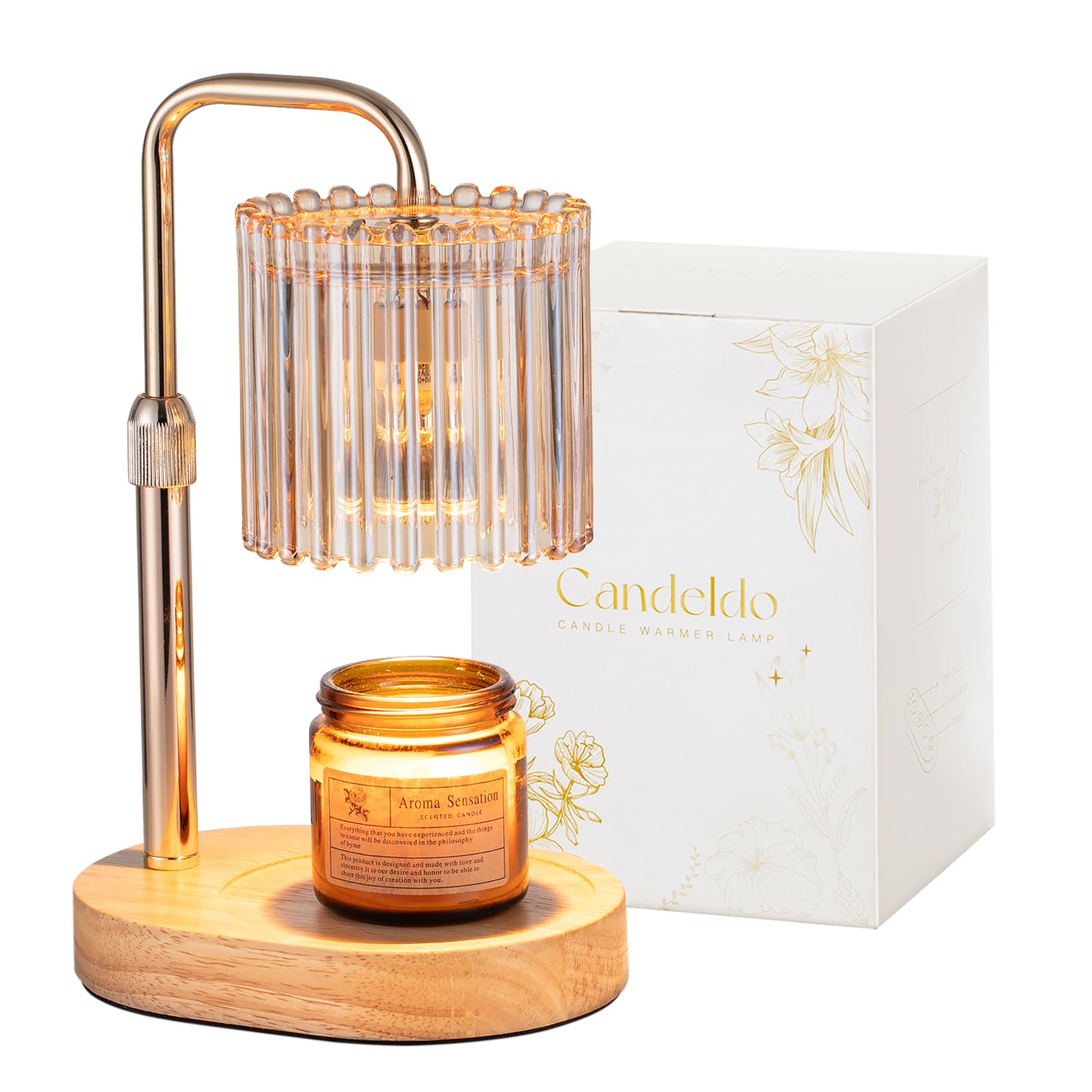 Candeldo Gold Candle Warmer Lamp with Timer, Birthday Gifts for Women Mum | Wax 