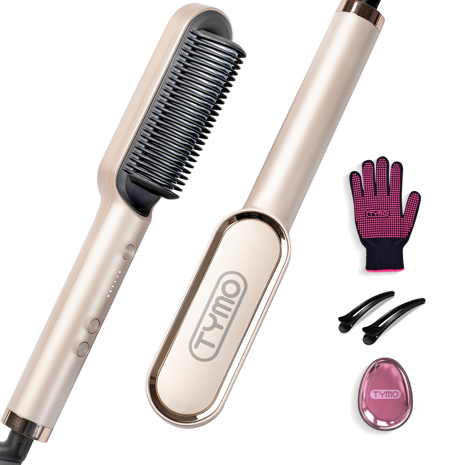 TYMO RING Brosse Lissante Pour Cheveux, Fer à Lisser Avec Peigne IntéGré, 20s PT