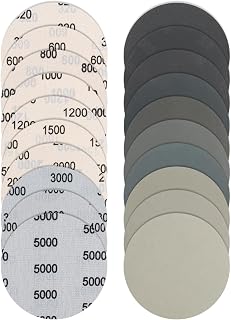 Bolatus 36Pcs Sanding Discs 125mm Wet and Dry Round Sanding Pads | Hook and Loop Sandpaper 320 600 800 1000 1200 1500 2000 3000 4000 5000 Grit for Wood, Metal, Automotive Polishing
