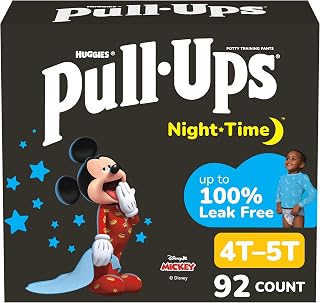 Pull-Ups Boys' Night-Time Potty Training Pants, 4T-5T, 92 Count | Overnight Absorbency, Leak-free Protection, Comfy Fit, Multi-colored Design