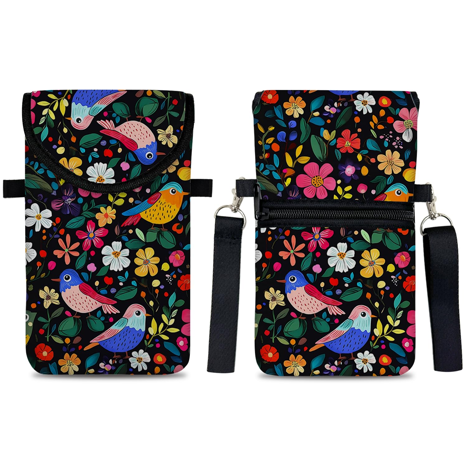 otilil Neoprene Cell Phone Sleeve Pouch Case Bag with Crossbody Strap Neck Lanya