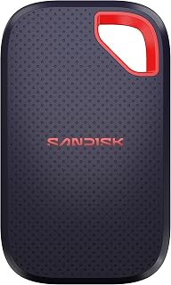 Sandisk 4TB Extreme Portable SSD, Up to 2000MB/s Transfer Speeds-New Model | External Solid State Drive, IP65 Water & Dust Resistant, Up to 3M Drop Protection, 256-bit AES Encryption, USB-C 3.2 Gen 2