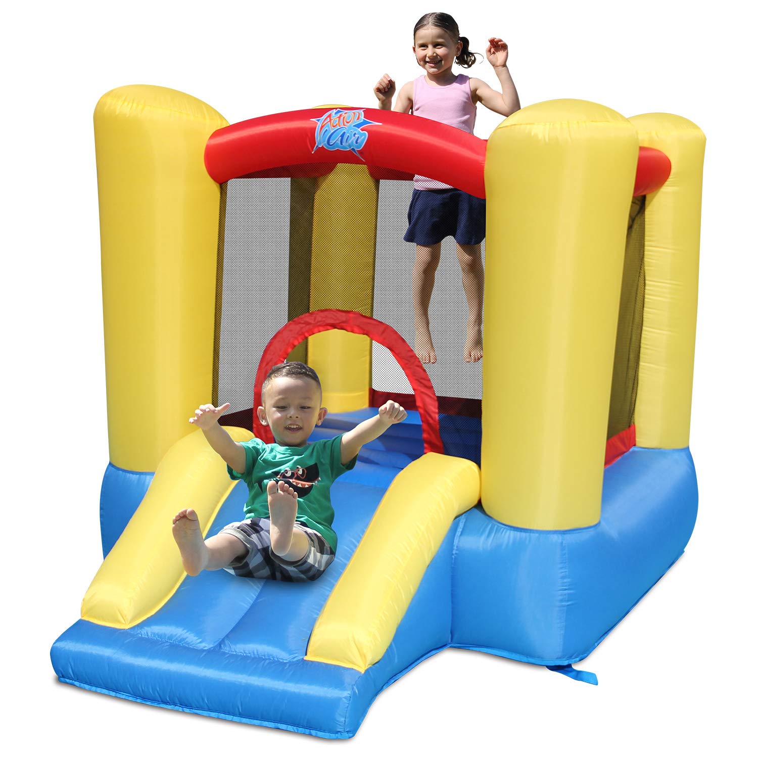 Action air Bounce House, 5x7 Foot Inflatable Bounce Castle with Blower, Kids Min