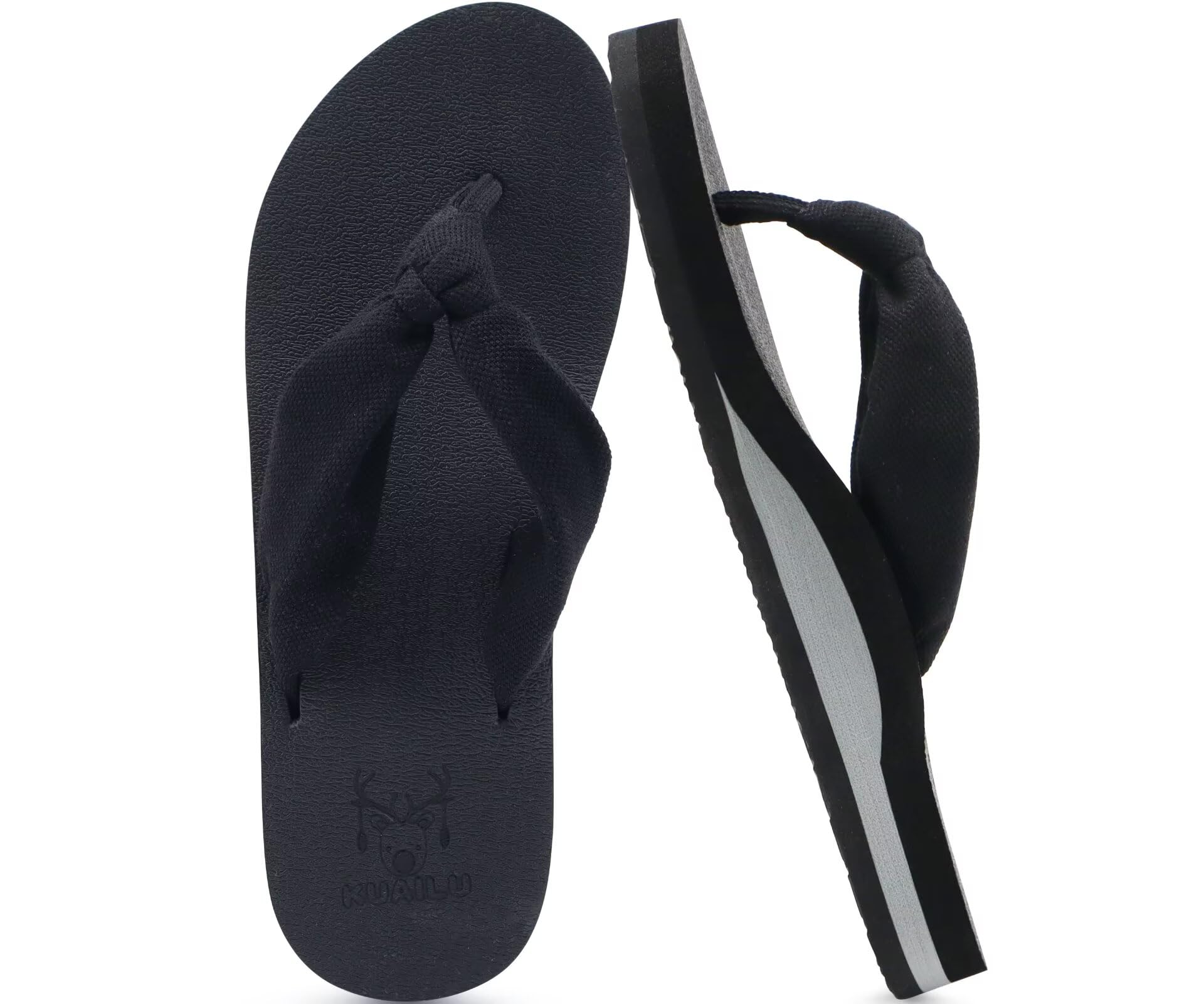 KuaiLu Flip-Flops, Women's Soft Fabric Sandals, Lightweight, Comfortable, Adjust