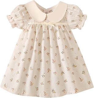 Kucnuzki Baby Girl Clothes Cute Spring Summer Sun Dresses Toddler Casual Puff Sleeve Floral Dress Girls Summer Outfits