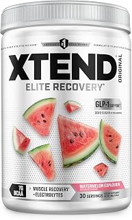 Xtend Original BCAA Powder, Zero Sugar, Watermelon Explosion, 30 Serv | Supports muscle repair, hydration and endurance with L-glutamine and essential electrolytes.