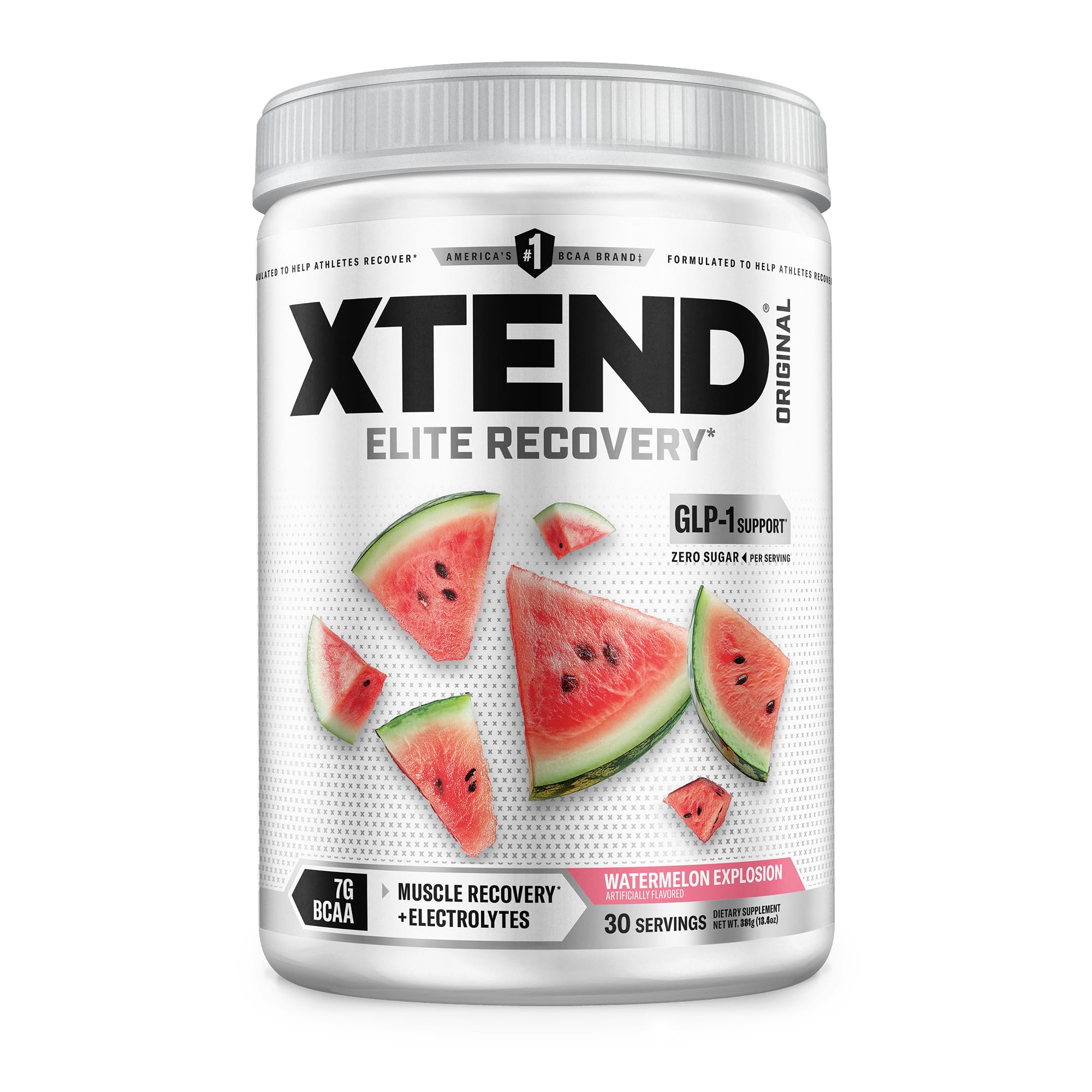 Xtend Original BCAA Powder, Zero Sugar, Watermelon Explosion, 30 Serv | Supports