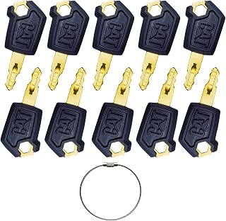 10Pcs CAT 5P8500 Ignition Switch Keys Equipment Key Set, Caterpillar Excavator Equipment Keys