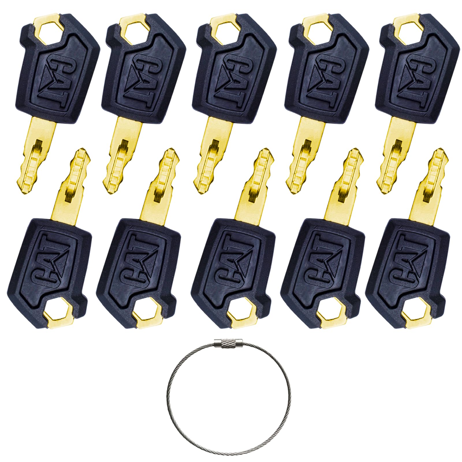 10Pcs CAT 5P8500 Ignition Switch Keys Equipment Key Set, Caterpillar Excavator E