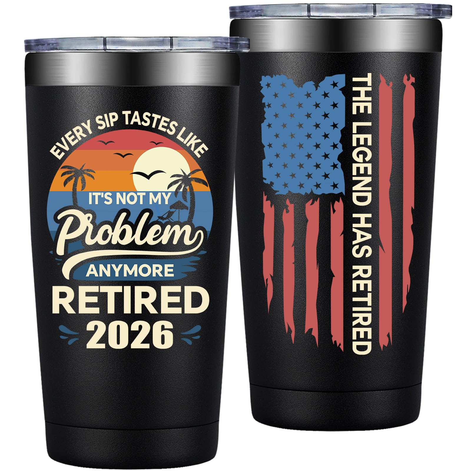 Grifarny Retirement Gifts for Men 2026 - The Legend Has Retired Cup 20 oz