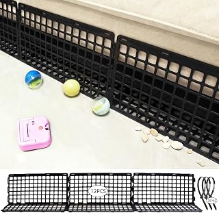 12 Pcs Under Couch Blocker for Bed Adjustable Furniture Plastic | Under Bed Blocker with 30 Ties Black Couch Barriers for Dogs Pets Cats (Style 1)