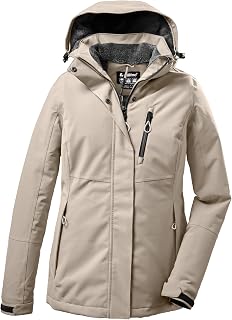killtec Women's Functional jacket/winter jacket with zip hood KOW 140 WMN JCKT, hell taupe, 50, 37411-000
