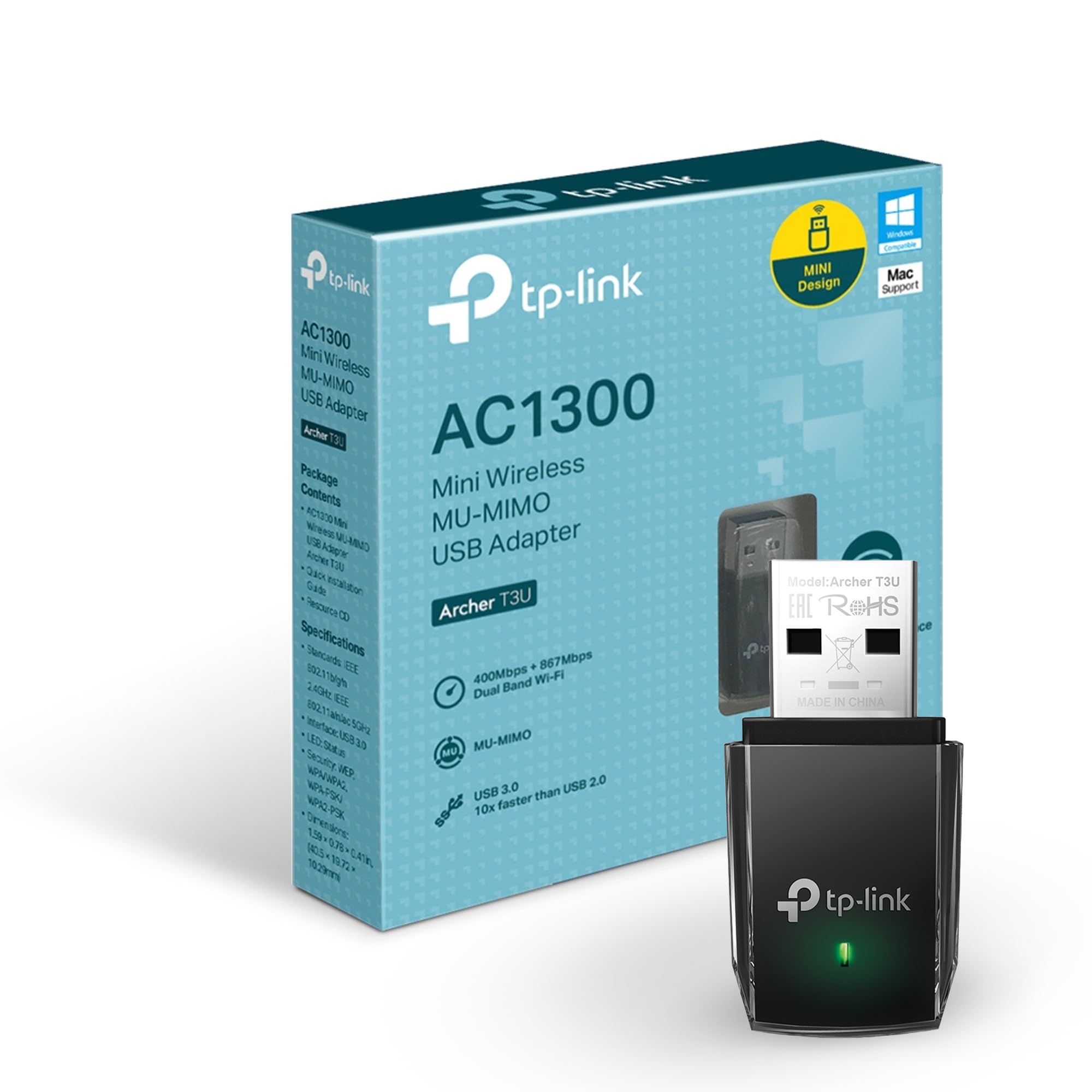 TP-Link AC1300 USB WiFi Adapter(Archer T3U)- 2.4G/5G Dual Band Wireless Network 