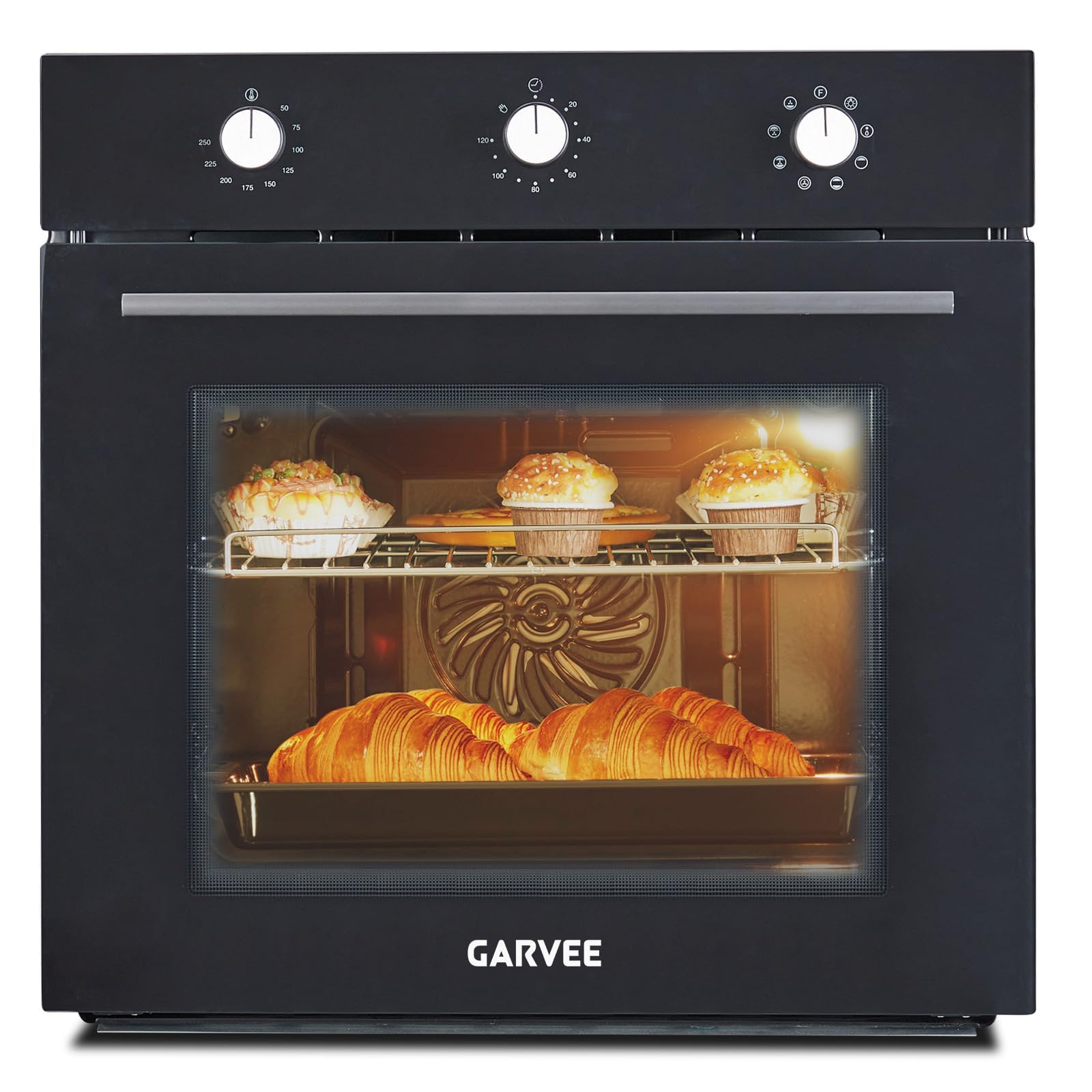 Garvee 24 Inch Built-in Electric Wall Oven, Single Convection Oven 2.5 Cu.Ft wit