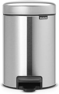 Brabantia NewIcon Pedal Trash Bin, Large, Matt Steel, 30L