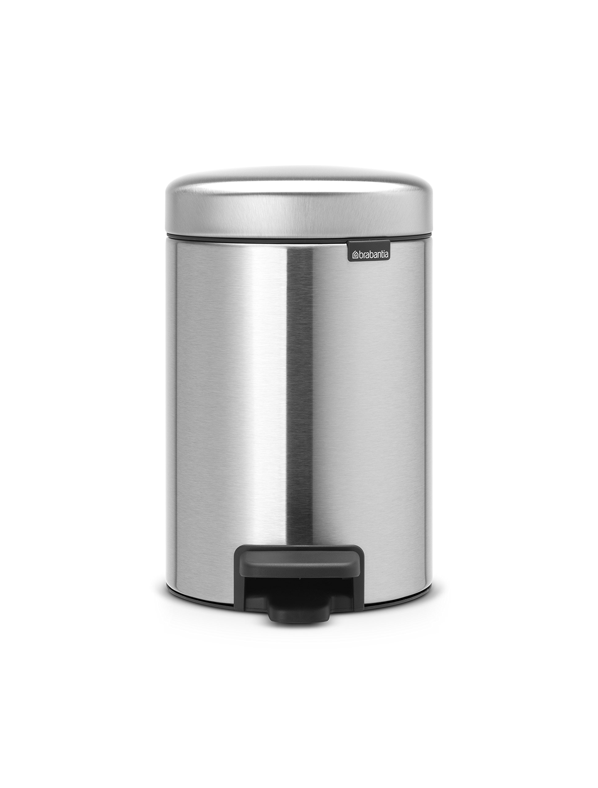 Brabantia NewIcon Pedal Trash Bin, Large, Matt Steel, 30L