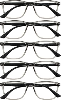 OPULIZE NYX Blue Light Blocking Reading Glasses - Rectangular Frame - UV Anti-Glare Eyewear - Improve Sleep Computer Gaming - Reduce Headaches Eyestrain Protection - Rectangular Frame - Mens Womens