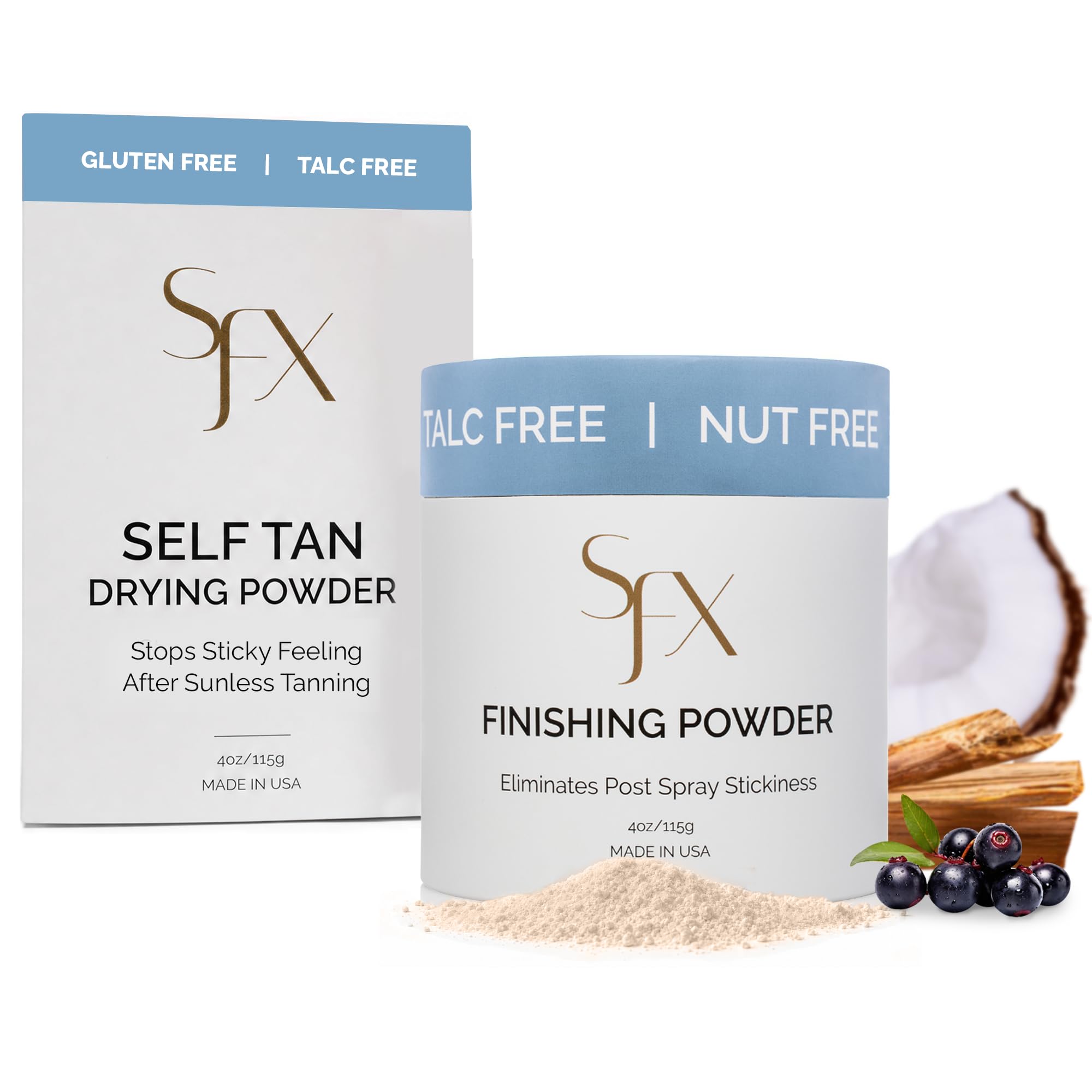 SunFX Setting Powder for Post Spray Tan Talc Free Cheeky-Sunshine 4 Oz | Silica 